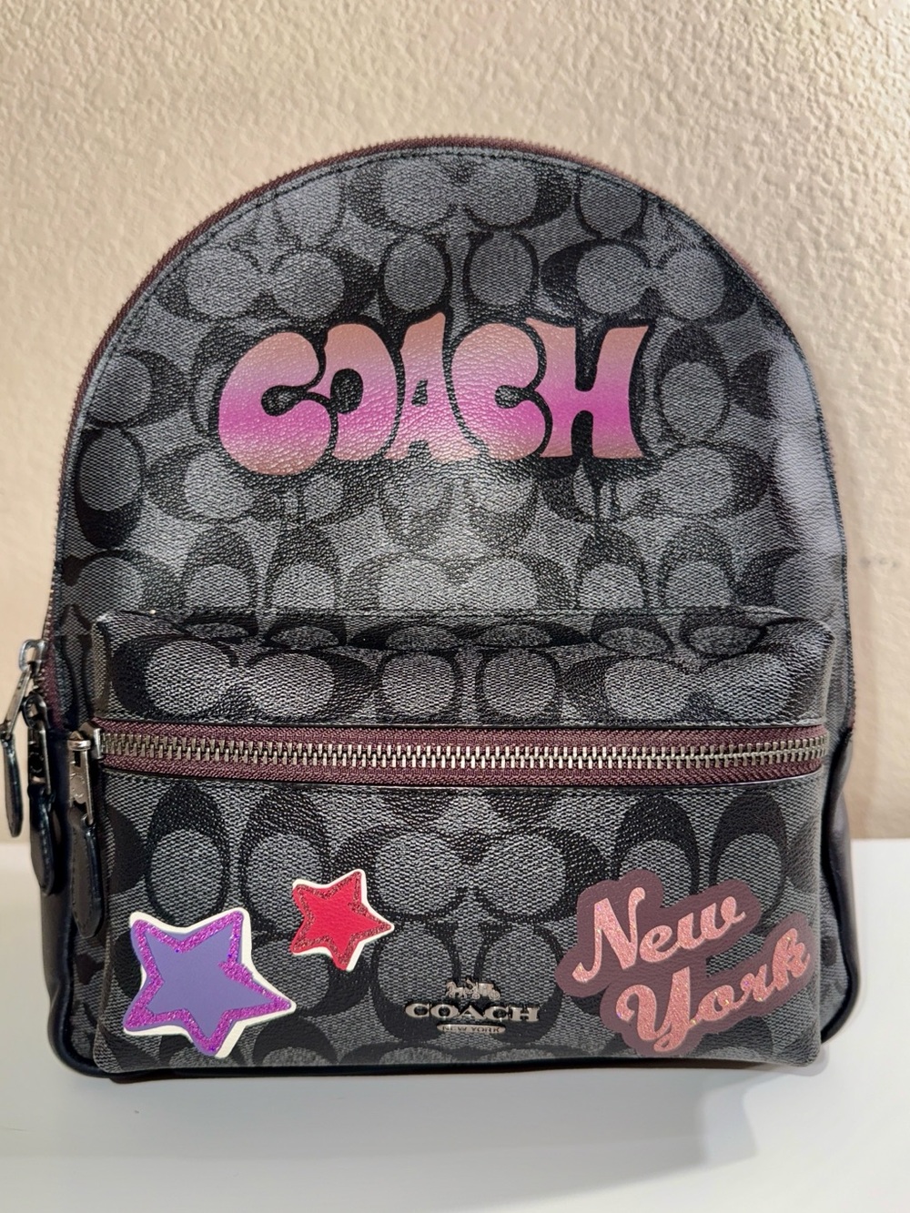 Coach Charlie Graffiti Backpack in Signature Canvas - Picture 2 of 12